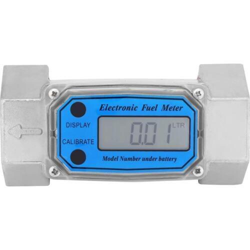 Mini Digital Turbine Flowmeter Diesel Fuel Flow Meter High Accuracy 15-120L 1.5inch NPT Blue Flow Meter