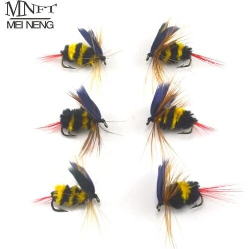 MNFT 6PCS/Lot Bumblebee Fly Fishing Flies Trout Bass Bumble Bee size 10# Factory Customize Flies Lure Bait bee fishing