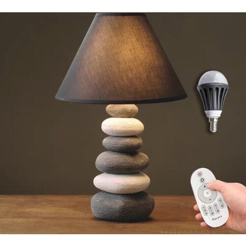 Nordic ceramic stone table lamp living room table lights for bedroom bedside home decor lighting porcelain lamp luminaire table