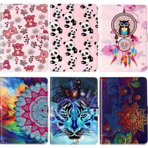 New SM-T560 SM-T561 Case Panda Painting Tablet Book Cover Stand Leather Cases For Samsung Galaxy Tab E T560 T561 9.6 inch