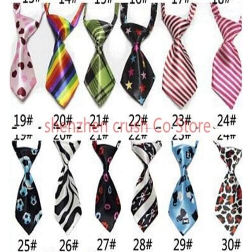 Wholesale 100pcs Pet supplies Solid Polyester Pet Dog Ties Neckties DIY Pet Accessories Pet Grooming Products