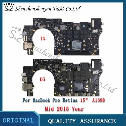 Original A1398 Motherboard 2015 Year 820-00163-04 for Macbook Pro Retina 15" A1398 Logic Board 2.2G/2.5G/2.8G 16GB 820-00138-A
