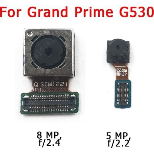 Original Front and Rear Back Camera For Samsung Galaxy Grand Prime G530 Main Facing Camera Module Flex Cable Replacement Parts