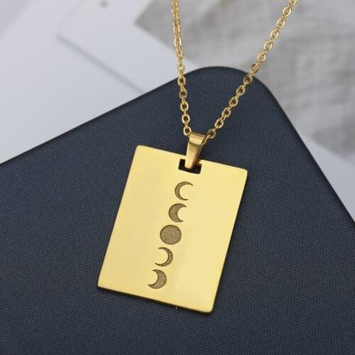 Goth Moon Necklace Kopo Stainless Steel Jewelry Vintage Full moon Necklaces for Women Mothers Day 2021 Accessories Wedding Gift