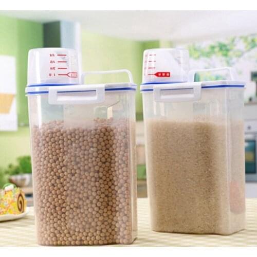 2kg Kitchen Collection Household Washing Powder Storage Box Portable With Measuring Cup Rice Storage Bottle Laundry Powder Box