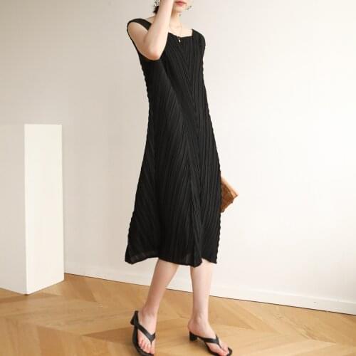 ISSEY manufacturer direct supply 2021 summer INS style Miyake Pleats pleated simple fashion dress