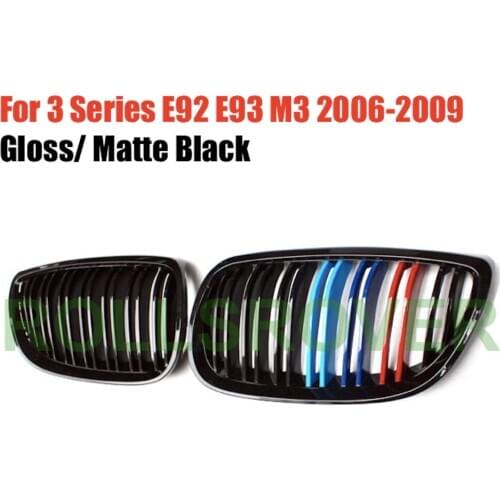 ROLLSROVER Front Bumper Grille Grill For 3 Series E92 E93 M3 2006-2009 3 Colors Dual Slat Car Styling