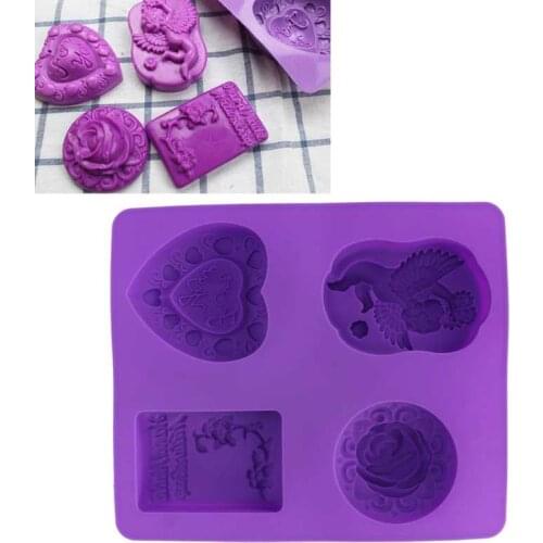 22 X 18.6cm 4 Grid Silicone Mold Cake Chocolate Mousse Pudding For Kitchen Festival Supplies