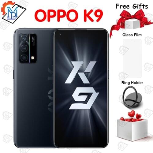 Original Oppo K9 Mobile Phone 6.43 Inches 90Hz 8GB+128GB Snapdragon 768G Octa Core Android 11 Fast Charging 65W Smartphone