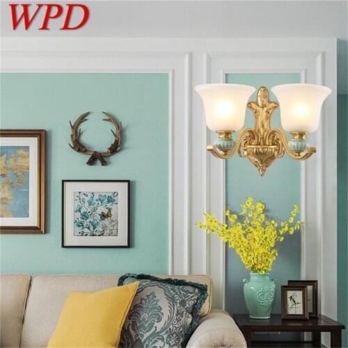 WPD Brass Modern Wall Sconce Lamp Luxury Design Ceramic Light Indoor For Home Bedroom Corridor Hotel