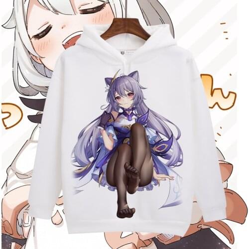 Genshin Impact Cosplay Hoodie Cartoon Amber Venti Klee Print Hoodies Winter Autumn Fleece Sweatshirt Casual Pullover Outwear
