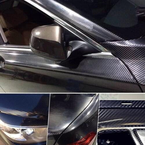 High Glossy Carbon 5D Carbon Black Car Protective Vinyl Wrap Film 1.52*18M Use For Car Body