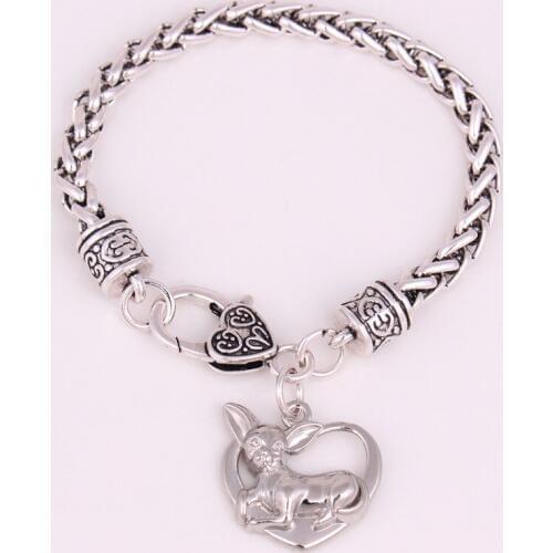 Jewelry Bracelet Women Men Chihuahua Shape Bangle And Heart Pattern Cute Design Zinc Alloy Dog Lover Zinc Alloy Dropshipping