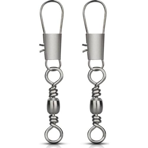 10-30PCS) Fishing Accessories Connector Bearing Rolling Swivel Stainless Steel Snap Swivel,For Fishinghook/Lure/Line