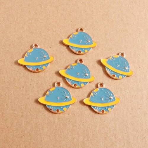 10pcs 27*23mm Enamel Stars Planet Charms for Making Pendants Necklaces Bracelets Drop Earrings DIY Handmade Jewelry Findings