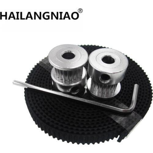 2Pcs GT2 16 teeth bore 5mm timing Pulley And 2m GT2-6mm Open GT2 Belt for 3D printer Wholesale BEST quality