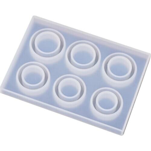 4/6 Grid DIY Handmade Rings Shape Silicone Epoxy Mold UV Resin Moulds Pendant Tools Jewelry Making Drop Ship