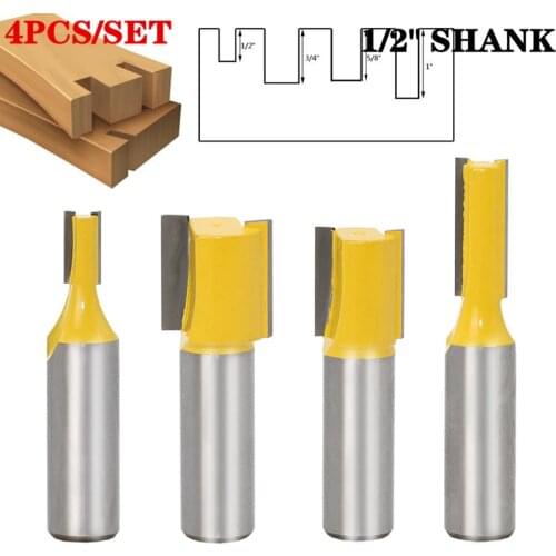 1PC 1/2 Inch 12.7mm Shank Straight/Dado Wood Router Bit 4 Sizes Diameter Wood Cutting Tools High Quality