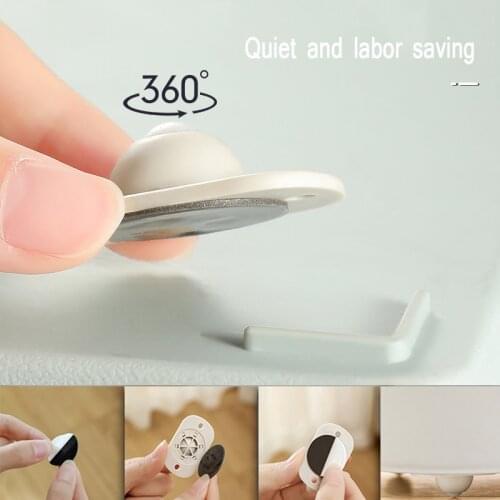 4Pcs Paste Type Universal Stainless Adhesive Pulley Storage Box Pulley Can Self-adhesive Pulley Home No Noise Casters