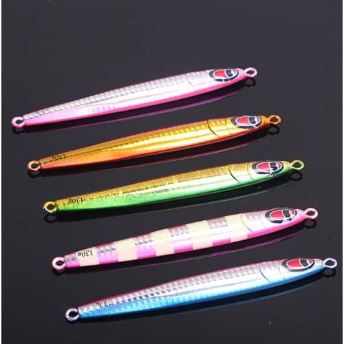 5PCS Deep sea Fishing Glow Stripe Jigging Quick sinking bait Jig Lure Jigbait spoon baits 130g