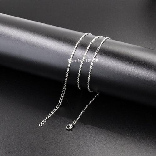 50/100Pcs Good Quality 1.2mm Thin 316L Stainless Steel Pendant Necklaces Link Chains Wholesale Women Mens Handmade DIY Jewelry