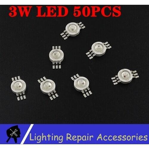 50pcs/lot 3W / 1W RGB 3in1 LED Chip Lamp Beads 3W 3 in 1 LED Lamps For Stage Light Led Par Light