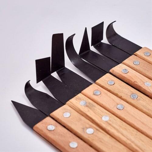 8pcs/set Ceramic Shaping Tools Large Angled Pottery Trimming Polymer Clay Hook Vein Making Knife Scale Trimming Tool