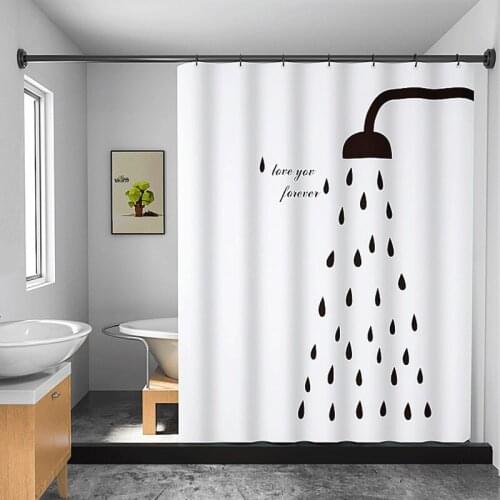 White Shower Curtain Waterproof Polyester Bathroom Curtain Mildew Proof Thicken Bath Curtains With Hooks Bathroom Products