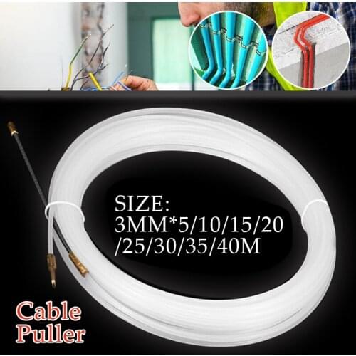 3mm 5 To 40 Meter White Guide Device Nylon Electric Cable Push Pullers Duct Snake Rodder Fish Tape Electrical Wire Threader