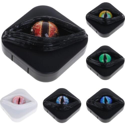 Contact Lens Case Fancy Halloween Gifts Eyes Personality Box Mirror Unique Storage Travel Portable Holder Boxes Lenses Care Kit