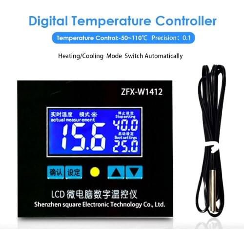 ZFX-W1412 Microcomputer Digital Temperature Controller Intelligent High Accuracy Temp Control Thermostat