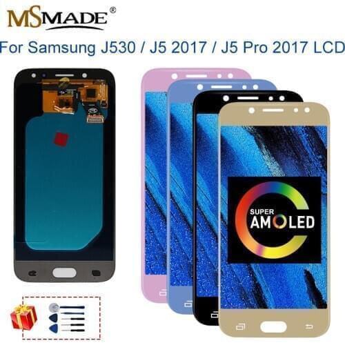 Super AMOLED J530 For Samsung J5 2017 Display Touch Screen Digitizer J5 Pro J530M J530F SM-J530F LCD Touch Screen Digitizer Part