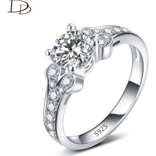 DODO Unique Wedding Promise Rings For Women AAA Zircon silvery Anel Fashion Banquet Jewelry Vintage Bijoux Dd096