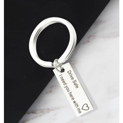 Fashoin Creative Safe Driving Keychain Drive Safe Letters Tag Charm Pendant Car Keychain Key Ring For Couple Lovers Gifts
