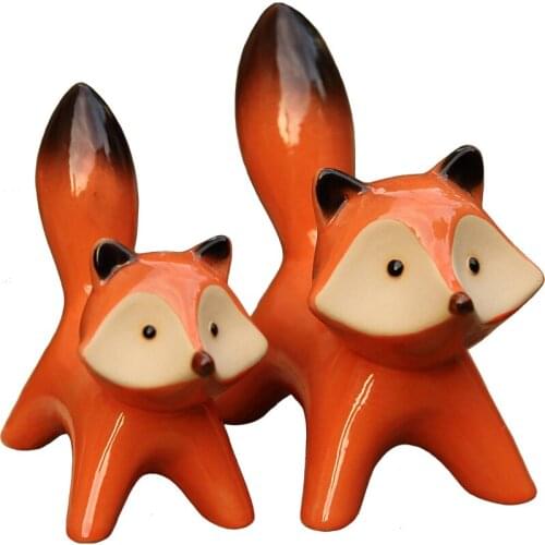 Ceramic animal fox jewelry couple birthday wedding gift TV cabinet creative crafts