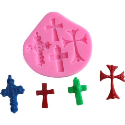 Cross Jewelry Mold Jewelry Accessories DIY Handmade Crafts Pendant Food Grade Fudge Cake Pastry Decoration Tools Cake Decoration