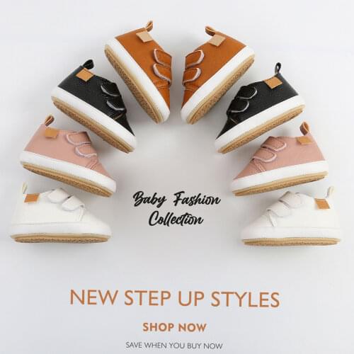 Infants Leather Shoes Kids Baby Girls Boys Walking Anti-Slip Hook and Loop Fasteners Decoration Spring Summer Fall Sneaker