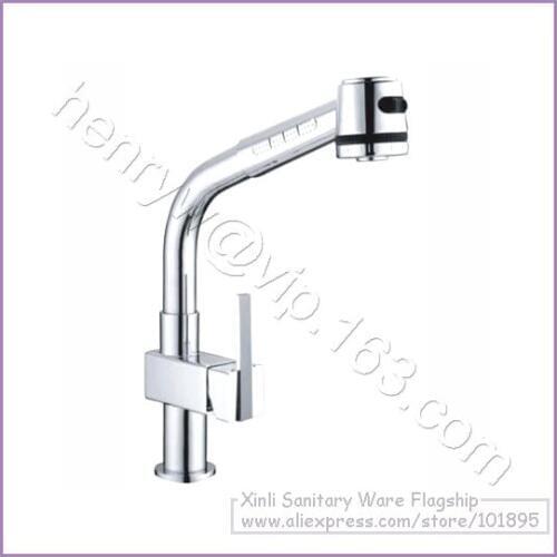 L16228 - Luxury Deck Mounted Pull Out Spray Kitchen Removable Mixer