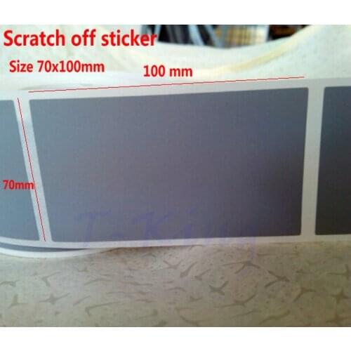 50pcs Scratch Off Sticker 70x100mm Rectangular Silver Color For Postcard Cover Stationery Message Sticker