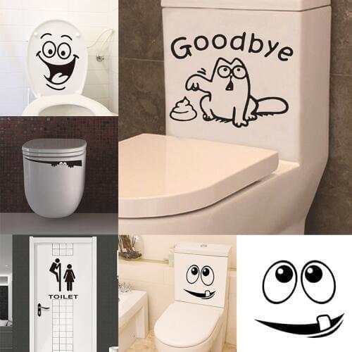 2019 New Creative Toilet Wall Stickers Bathroom Decor Removable Waterproof Decoration Art Wall Decals Sticker
