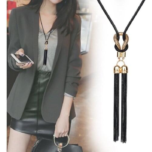 2021 New Arrival Female Pendant Necklace Tassel Long Winter Sweater Chain Necklace Women Necklaces Wholesale Sales