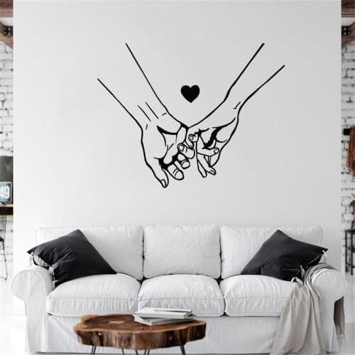 Couple Holing Hands Wall Stickers Love Quote Couples Wall Decal For Bedroom Living Room Restaurant Decor Vinyl dw20551