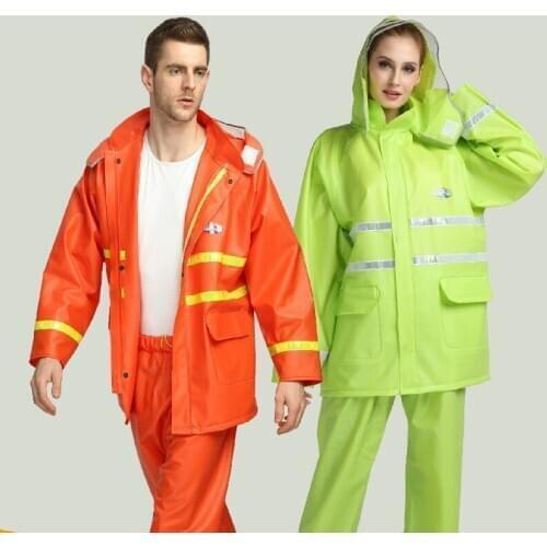 Thicken Men Raincoat Motorcycle Reusable Outdoor Rain Pants Travel Waterproof Adult Raincoat Set Capa De Chuva Rain Gear DA60YY