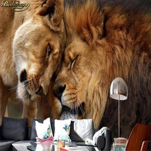 Custom custom 3D wall paper domineering lion photo Home Decor TV background large mural wallpapers living room animal wallpaper