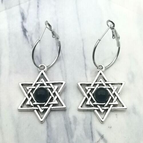 New Fashion Simple Judaism Menorah Star of David Charming Drop Dangle Earrings for Lady Women Jewelry Gift