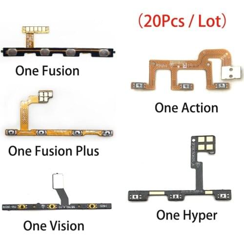 20Pcs Power Switch On/Off Button Volume Key Button For Motorola Moto One Action Vision Hyper Fusion Plus Macro Flex Cable