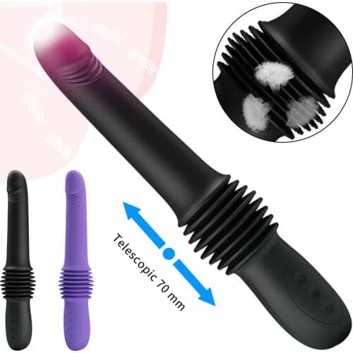 Telescopic Dildo Vibrator For Women Powerful Wand G Spot Massager Anal Plug Vagina Masturbator Clitoris Stimulator Toy For Adult
