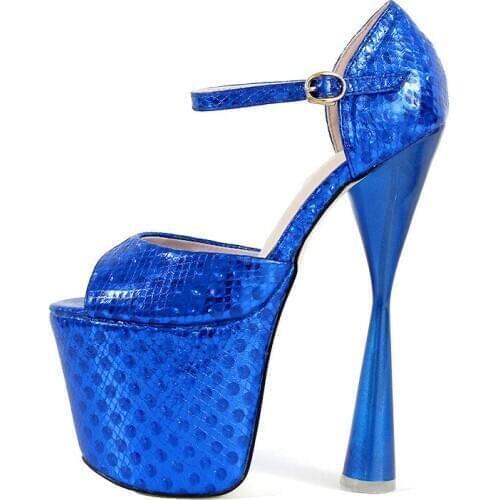 Women Pumps PU 19CM Hoof High Heels Shoes Fashion Sexy Buckle Strap Peep Toe Office Career Dress Sexy Party Wedding women shoes