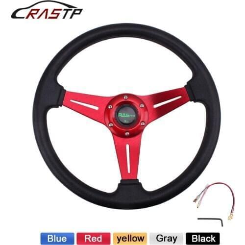 RASTP-Racing Various Colors Steering Universal 13 inches 340MM Aluminum PU Racing Drift Steering Wheel Accessorie RS-STW019