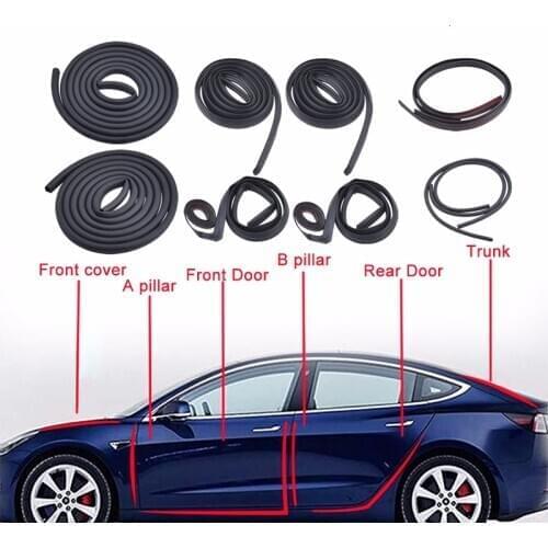 Full Car Seal Car Door Seal Strip Kit Soundproof Noise Insulation Weather Strip Sealing For Tesla Model 3 Exterior Accessories